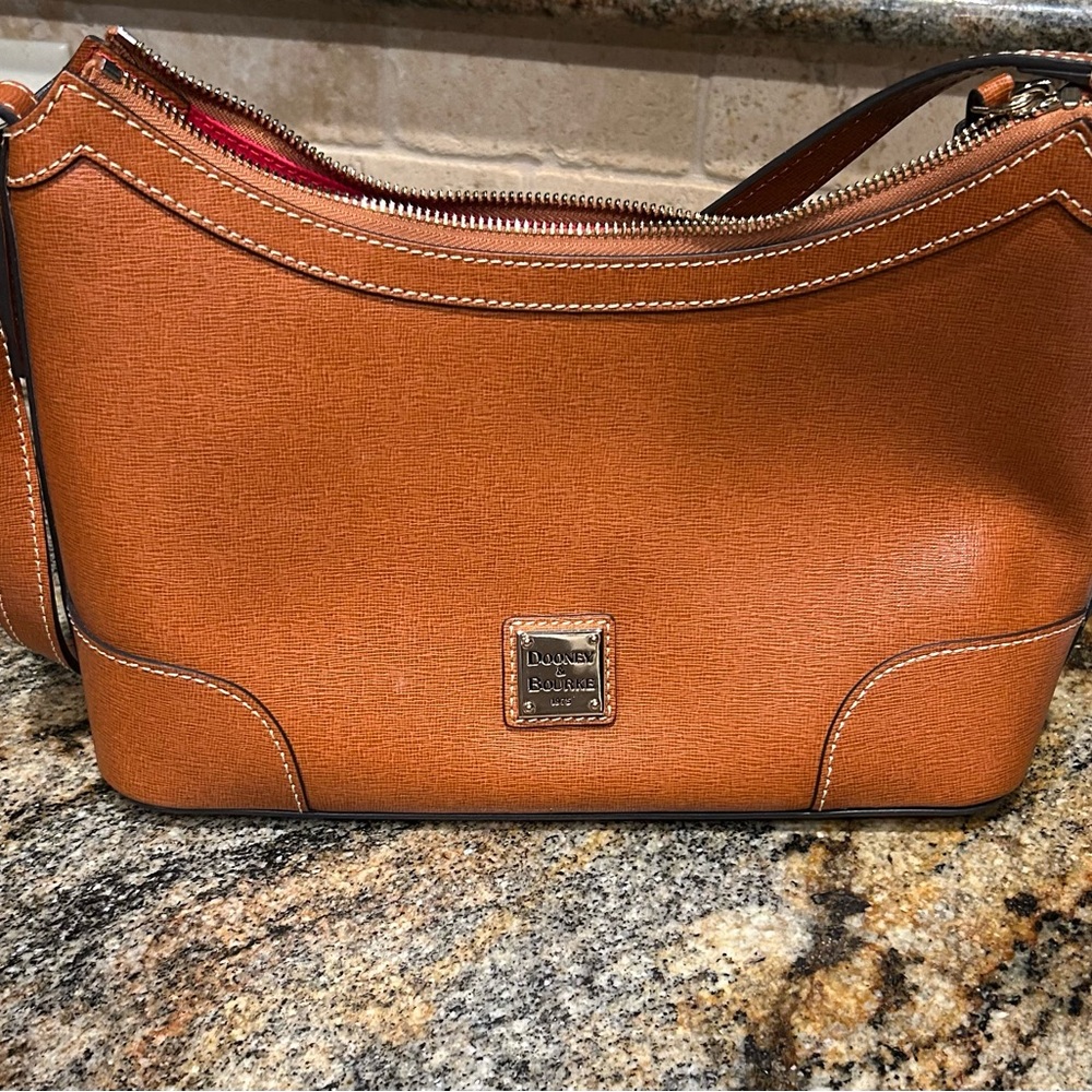 Dooney & Bourke Tan Leather Shoulder Bag - Picture 7 of 9